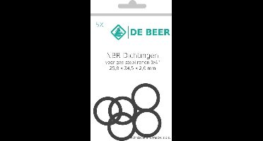 De Beer perbunan dichtingen voor gas 25x34.5x2.0mm - 3/4" - verpakking á 5 stuks - 157306988