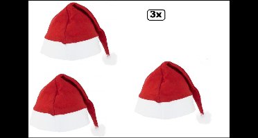 3x Kerstmuts rood wit - kerst kerstmis santa basic kerstfeest winter noordpool ho ho ho merry christmas