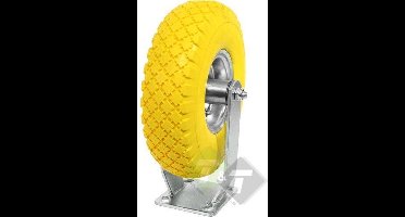 Bokwiel massief, PU wiel,  Vol rubber, Anti lek, 300mm hoog, 80mm breed, 260mm diameter,