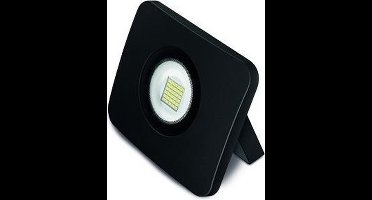 10W LED Schijnwerper Flat IP65 1000 Lumen - Koud Wit - Zwart