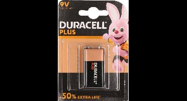 Duracell Plus alkaline 9V-batterijen, verpakking van 1