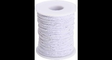 250 meter Elastisch Touw - 3 mm - Spandex (soft) - WIT - elastiek op rol