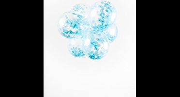 Ballonnen met lichtblauwe confetti | 6 stuks