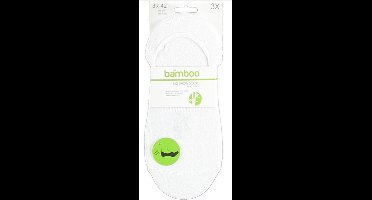 Apollo No-show Sokken Basic Bamboe Wit 3-pack Maat 35-38