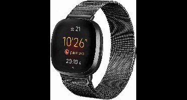 Bandje geschikt voor Fitbit Sense - Zwart Milanese Band
