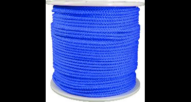 Polyester Touw – 200 meter – 5mm - Kobalt – Gevlochten koord - Haspel