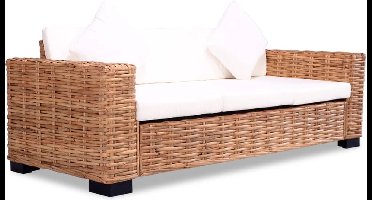 vidaXL - 3-zitsbank - natuurlijk - rattan