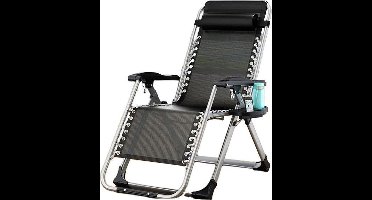 Brulo - ligstoel tuin - ligstoelen - strandstoel opvouwbaar - tuinstoel - incl tafel en hoofdkussen