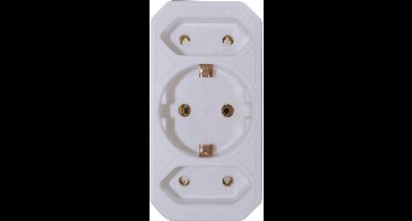 Vb 41198 Verloopstekker 2X Euro + 1X Ra Wit