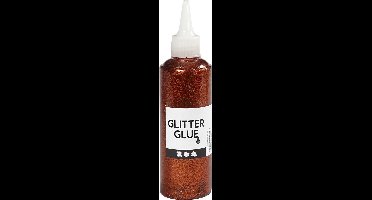 Glitterlijm, oranje, 118 ml/ 1 fles