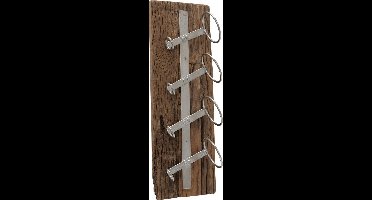 Wijnrek - wand - Hout - Metaal - Staand - 4 fles - 61cm