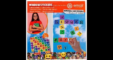 Emoji Raamstickers Kinderen Thema: Letters - 2 Vellen Raamstickers - Raamstickers Auto - Raamstickers Woonkamer