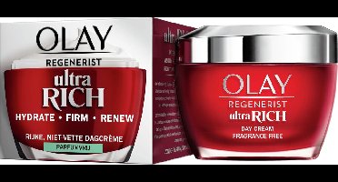 Olay Regenerist Ultra Rich Dagcrème - Vitamine B3 Peptide en Sheaboter - Parfumvrij - 50ml - Droge huid