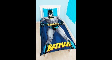 Batman - Dekbedovertrek - Eenpersoons - 135 x 200 cm - Grijs/blauw