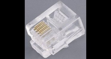 TRU COMPONENTS Modulaire stekker TC-2525002 Stekker, recht Aantal polen: 6P6C Aantal polen 6P6C Transparant 100 stuk(s)