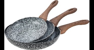 Kinghoff koekenpannen KH-1030 - Ø20, 24 en 28 cm - 3 stuks - alle warmtebronnen