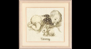 borduurpakket PN0012202 baby met konijntje, geboorte