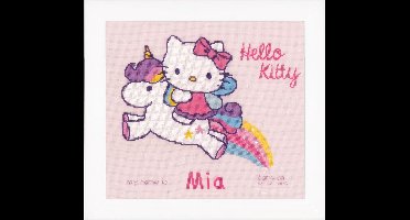 Telpakket kit Hello Kitty op unicorn - Vervaco - PN-0156716
