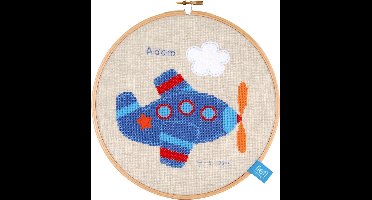 Vervaco - Telpakket kit - Geboorte - Vliegtuig II - PN-0154864 - Borduren - Borduurpakket - Borduurpakket geboorte - Borduurpakket volwassenen