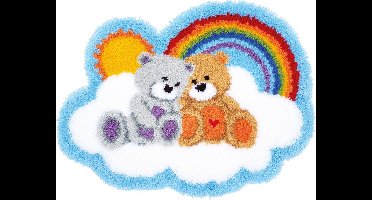 Vervaco - Knoopvormtapijt kit - Gelukbeertjes - PN-0166078 - Borduren - Borduurpakket - Borduurpakket volwassenen - Borduurpakket kind