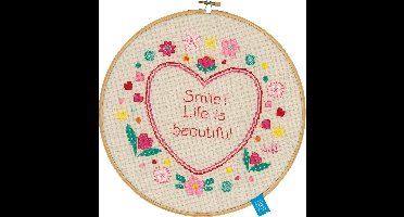 Vervaco - Telpakket kit - Lach, het leven is mooi - PN-0150920 - Borduren - Borduurpakket - Borduurpakket volwassenen