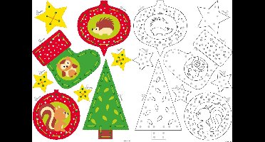 Vervaco - Borduurkaart kit - Kersthangers set van 2 - PN-0158514 - Borduren - Borduurpakket - Borduurpakket kind