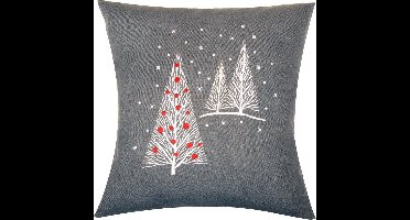 Vervaco - Borduurkussen kit - Kerst - Kerstbomen - PN-0164820 - Borduren - Borduurpakket - Borduurpakket volwassenen