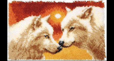 Vervaco - Knooptapijt kit - Wolven en zonsondergang - PN-0156064 - Borduren - Borduurpakket - Borduurpakket volwassenen - Borduurpakket kind