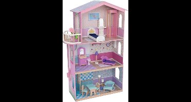 Mentari Poppenhuis - Houten huis met meubels voor modepoppen