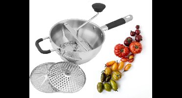 Passeerzeef - Roerzeef - incl. 3 inzetstukken - Passe vite - Luxe passeerzeef - RVS