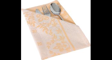 Set 4 Damast Servetten Franse Lelie Geel De Witte Lietaer