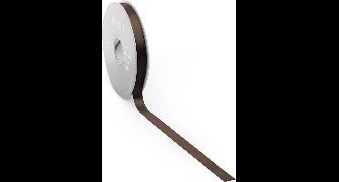 Satijn lint 10 mm bruin op rol van 25 meter