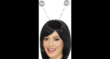 Diadeem met disco glitter spiegel bollen/ballen - Verkleedkleding - Seventies - Dames