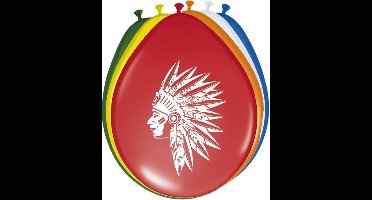 FOLAT BV - 8 veelkleurige indianen ballonnen - Decoratie > Ballonnen