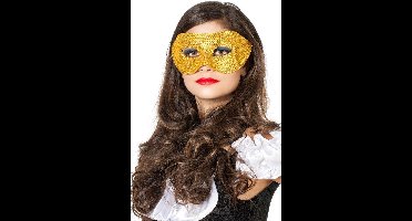 Masker met steentjes goud