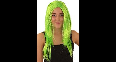 Pruik standaard lang fluor groen