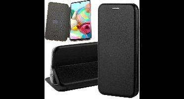 Hoesje geschikt voor Samsung Galaxy A71 - Book Case Kunstleer ThinShield Zwart