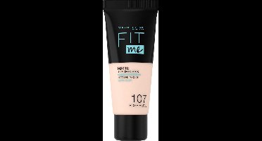 Maybelline New York - Fit Me Matte + Poreless Foundation - 107 Rose Beige - Medium Dekkende Foundation met Matte Finish voor de Normale tot Vette Huid - 30 ml