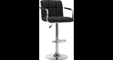 vidaXL - Barstoel - stof - zwart