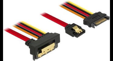 SATA haaks naar SATA data- en voedingskabel - SATA600 - 6 Gbit/s - 0,30 meter