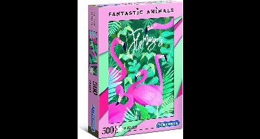 Clementoni - Fantastic Animals puzzel - Flamingos - 500 stukjes, puzzel volwassenen