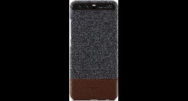 Huawei cover - donker grijs/bruin leder - voor Huawei P10