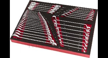 HBM 40-delige steeksleutel, ringsleutel en cardansleutelset FOAM inlay