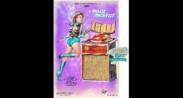 Ami Continental II Jukebox Pin-Up Millie Michelle Zwaar Metalen Bord 44,5 x 29 cm