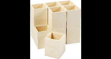 Pennenbakje, h: 9,5 cm, afm 7,5x7,5 cm, triplex, 1stuk