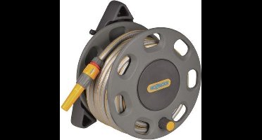 HOZELOCK MUURHASPEL INCL. 15M SLANG, KOPPELINGEN EN TUINSPUIT