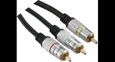 Q-link tulp kabel - Premium quality - Lengte 2 mtr - 3rca/3rca - Male/male - Zwart