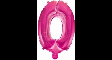 Folie Ballon Cijfer 0 Roze 41 cm