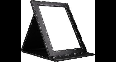 QEY - Make up spiegel  - inklapbare, draagbare staande spiegel - Cosmeticaspiegel - zwart -