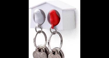 Sleutelhanger vogelhuisje duo rood - Qualy